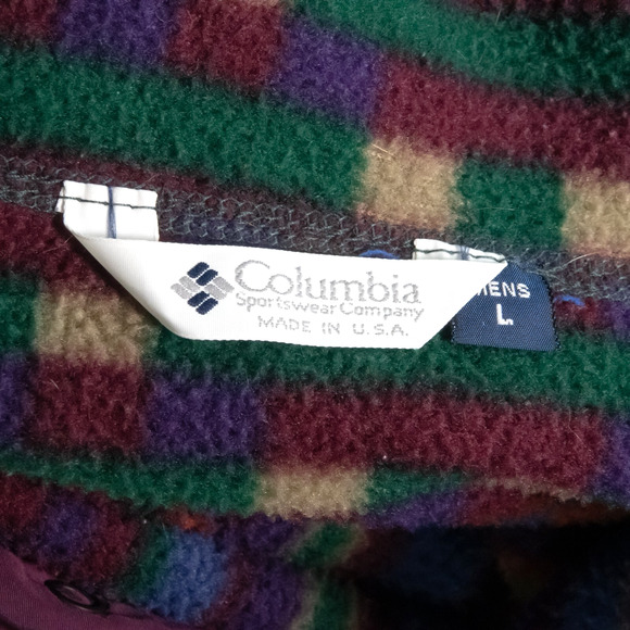 Vintage 90s Columbia Sportswear Aztec Navajo Fleece Sweater Men's Size L Retro - Picture 9 of 14